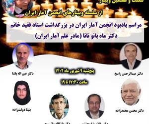 شصت‌وهفتمین وبینار از سلسله وبینارهای انجمن آمار ایران برگزار می‌شود