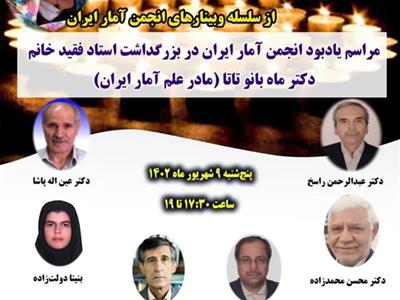 شصت‌وهفتمین وبینار از سلسله وبینارهای انجمن آمار ایران برگزار می‌شود
